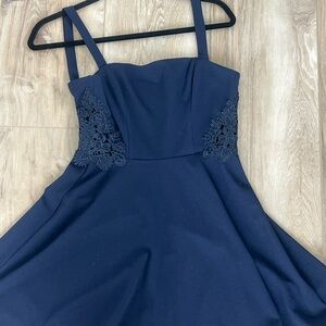City Studio Blue A-Line Strapless Dress